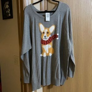 Corgi cotton pullover plush sweatshirt